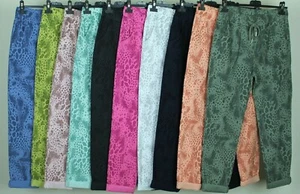 NEW LADIES WOMENS SOFT STRETCH COMFY SNAKE PRINT MAGIC PANTS JEGGINGS PANTS - Picture 1 of 24