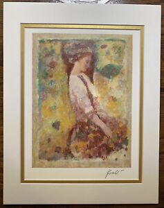 MATTED ORIGINAL SERIOLITHOGRAPH Artwork Signed Art Painting by HUA CHEN COA #324