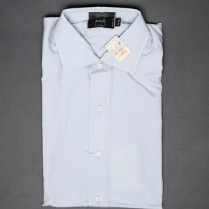NWT Ike Behar New York Mens Dress Shirt 15 33 Solid Light Blue Made in USA  - Picture 1 of 4