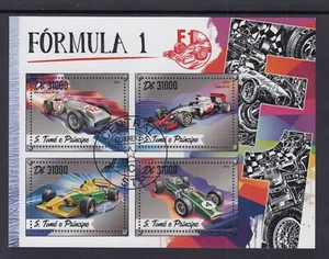2016 Formula 1 Car Racing Stamps, CTO Mini Sheet as shown - Picture 1 of 1