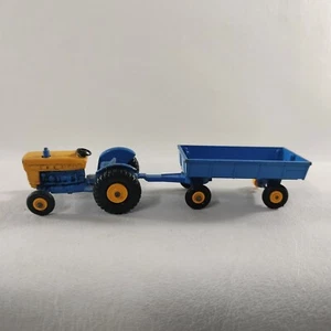 Vintage 1969 Matchbox Series No 39 Ford Tractor Lesney England + Hay Trailer - Picture 1 of 8
