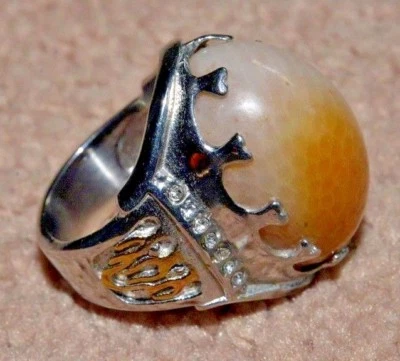 Anillo de piedras preciosas de Bacán, piedra de ágata de Indonesia Foto 1 de 3