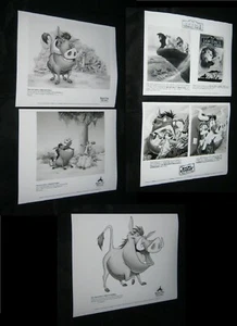 5 Original WALT DISNEY LION KING Periodical Press Kit Stills TIMON Simba PUMBAA - Picture 1 of 4