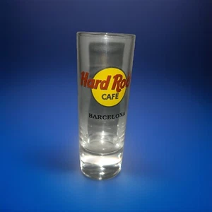 Hard Rock Cafe Shot Glass Barcelona Classic Logo Double Black Circle & Lettering - Picture 1 of 3