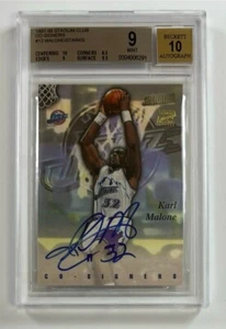 1997-98 Topps Stadium Club co-firmatari Karl Malone & John Starks SGC 9 MT SF-6291 - Foto 1 di 2