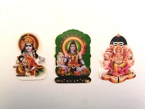 Window Hindu God Small Sticker Set * SHIVA FAMILY RADHA KRISHNA SHIVA * SECONDS - Picture 1 of 4