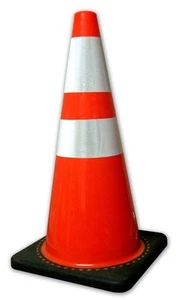 2850-7-MM 28 In. Orange Safety Traffic Cones W/4 & 6" 3M Reflective Collar 8/Pkg - Picture 1 of 3