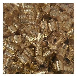 30pcs Dreadlock Hair Braid Beard Beads Cuff Clip Rings Metal Jewellery GOLD 7mm - Picture 1 of 2