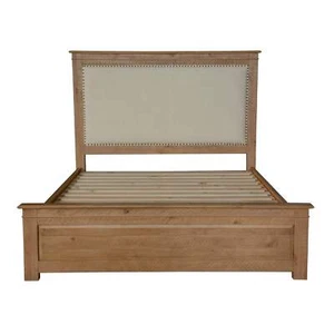 Jade Queen Size Bed Frame French Provincial Style Timber Mattress Base - Natural - Picture 1 of 4