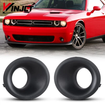 Pair Fog Light Cover Bezel Kit For 2015-2023 Dodge Challenger Front Bumper Cover - Image 1 of 4