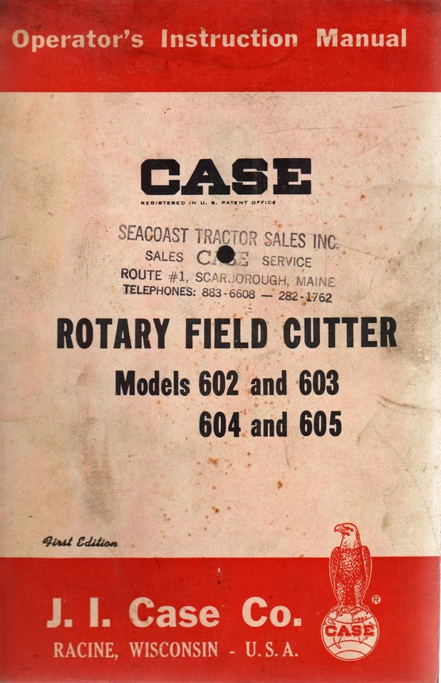 Original CASE Operators Manual 9-35071 Rotary Field Cutter 602, 603, 604, 605 - Image 1 of 1
