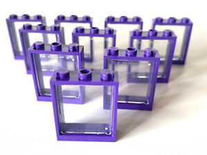 LEGO ®  10 Fenster 1 x 3 x 3 in Lila ( dark purple )  mit Glas / Neuware 