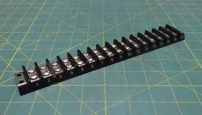 Panel Mount Barrier Terminal Block, 2 Row, 16 Position, 10" Length - Image 1 of 4