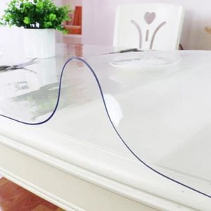 1.5mm Pvc Clear Tablecloth Clear Waterproof Transparent Table Protector Cover - Picture 1 of 12