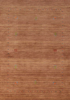 Luxurious Rust Color Hand-knotted Wool Rug Authentic Gabbeh Small Rug 3x5 ft - Image 1 of 4