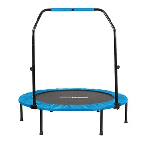 HolaHatha 48 Inch Foldable Mini Fitness Trampoline with Adjustable Handle, Blue - Picture 1 of 9