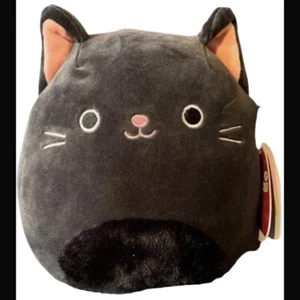 Squishmallow 8” Bambalina Black Kitty Cat Fuzzy Belly Kellytoy - Picture 1 of 4