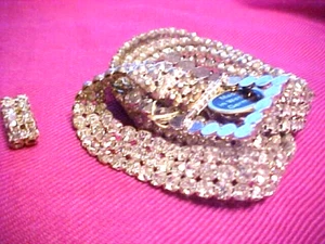 VTG 1970/80 Elegant Rhinestone Belt 36" Long 3 ROW Of Stones NEVER WORN" AWESOME - Picture 1 of 3