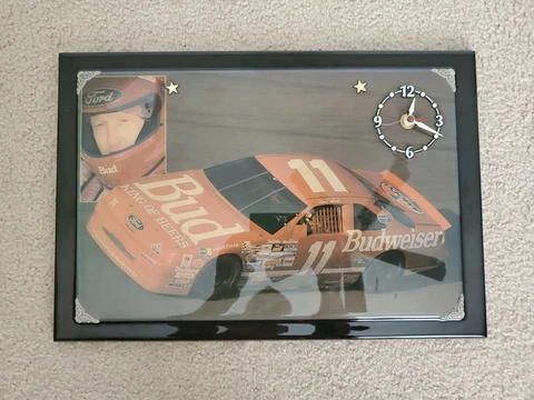 Budweiser Beer Bill Elliott #11 NASCAR Clock - Works Cover