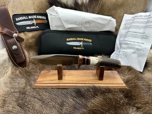 Randall Model Copper Companion Knife With Stag Handles & Leather Sheath Mint #2 - Picture 1 of 19