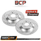 2Pcs Bcp Front Slotted And Dimpled Disc Brake Rotors Refer Rda7600d Refer Dba482
