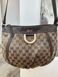 GUCCI GG Abbey D Ring 296019 Shoulder Crossbody Crystal Brown Hand Bag - Picture 1 of 17