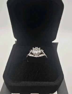 Solid Silver 1.5ct.Moissanite Diamond Ring Size 8 for Women - Image 1 of 4