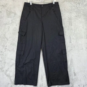 Edikted Hose Damen groß schwarz Cargo weites Bein Stretch Reißverschlusstaschen neu mit Etikett S12865 - Bild 1 von 12