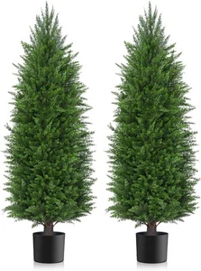 AOKIIE 6FT Artificial Topiary Cedar Plants Outdoor, Faux Pine Trees UV Resist... - Picture 1 of 6
