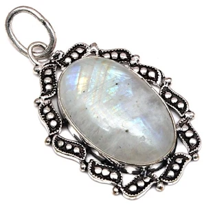 Pendant Moonstone Gemstone Gift For Her Silver Jewelry 2" - Bild 1 von 7