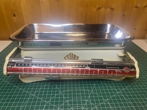 Alte Küchenwaage Stube 10 kg mit Feintarierung weiß sehr guter Zustand - Bild 1 von 14