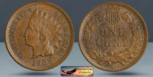 1908 Indian Head Cent, Penny, Brilliant Uncirculated, Brown, Ryan's Coins, C8476 - Picture 1 of 4
