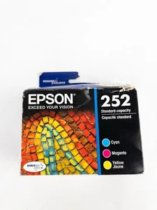 GENUINE Epson 252 Tri-Color Cyan/Magenta/Yellow Ink Cartridge NEW EXP 11/24 - Picture 1 of 5