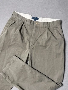Polo Ralph Lauren Pants Mens 38x32 Green Pleated Chino Andrew Paint Classic - Picture 1 of 14