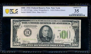 BILLETE DE 500 DÓLARES AC 1934 Nueva York LGS PCGS 35 comentarios - Imagen 1 de 2