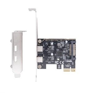Carte D'Extension PCIE Vers Type C PCI-E X1 Vers 2 Ports TYPE-C USB 3.2 GE5571 - Photo 1/7