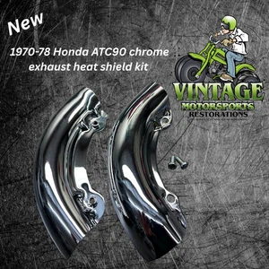 NEW Honda ATC90 chrome exhaust shield kit 1970-78 ATC 90 US90 stainless steel - Picture 1 of 1