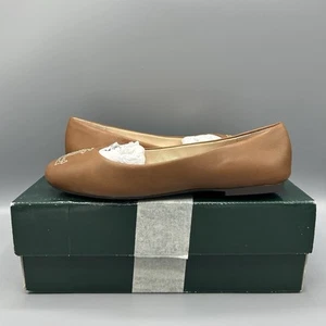 Ralph Lauren Jamie Tan Brown Leather Ballet Flat Pumps UK 3.5 EU 36 US 5.5 New - Picture 1 of 8