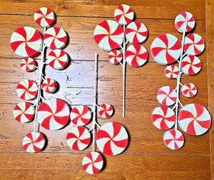 15" PFEFFERMINZ SÜSSIGKEITEN BLUMEN PICKS WEIHNACHTSSCHMUCK BAUMKRANZ GESTECKE (6) - Bild 1 von 5