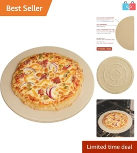 Durable 16-Inch Round Pizza Stone for Oven and Grill - Perfect for Family Nights - Picture 1 of 9