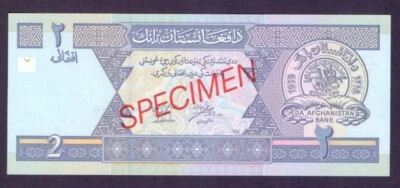 Afghanistan 2 Afghanis 2002/SH1381 SPECIMEN P65 UNC - Image 1 of 2
