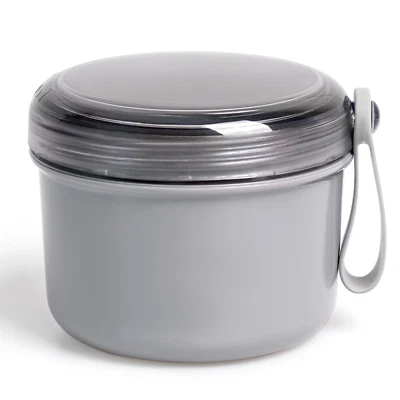 Taza de baño de dentadura grande 2023, estuche de dentadura sin fugas, gris Foto 1 de 4