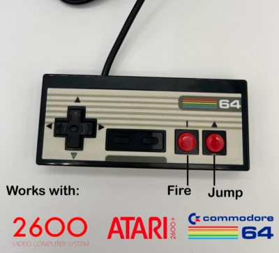 Commodore 64 C64 Atari 2600 Controller Joystick Up to Jump Gamepad