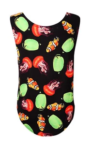Colourful Women’s Marine Fish Jellyfish Sealife Dropped Armhole Tank Top Tee - Picture 1 of 2
