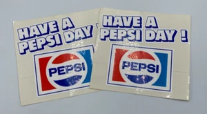 Vtg Pepsi Advertisement Stickers Have A Pepsi Day Lot Of 2 - Picture 1 of 2