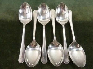 6 nice vintage Insignia plate EPNS A1 Dessert Spoons Forks Grecian pattern #2 - Picture 1 of 1