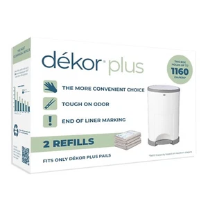 Recambios para cubo de pañales Decor Plus | 2 unidades | Sistema de recarga más económico - Imagen 1 de 9