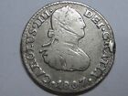 1807 Mexico 1/2 Real Charles Iv Spanish Colonial Silver Spain