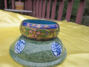Estate Vintage Chinese Enamel Cloisonne - Champleve Bangle 2.5" - Picture 1 of 4