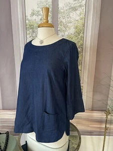 Joan Rivers QVC, Denim Tunic Top, Size XS, New - Picture 1 of 11